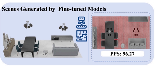 Nav2Scene: Navigation-driven fine-tuning for robot-friendly scene generation